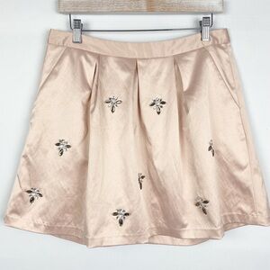 The‎ Limited Vintage Coquette Bejeweled Satin Mini Skirt, Pink - Size M